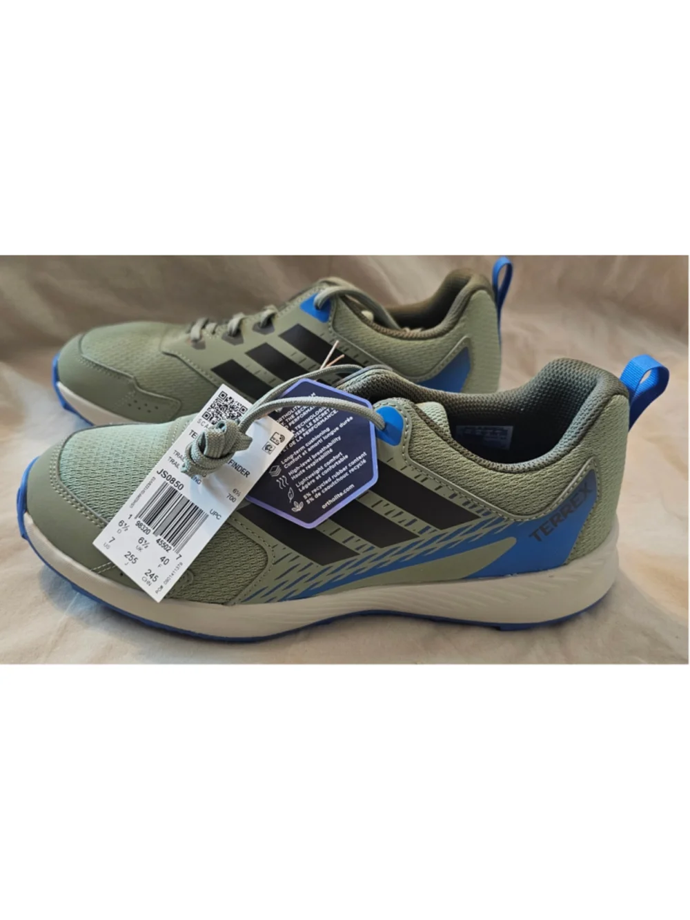 Boys Adidas Terrex Tracefinder Trail Running Shoes Size 7 Green Blue